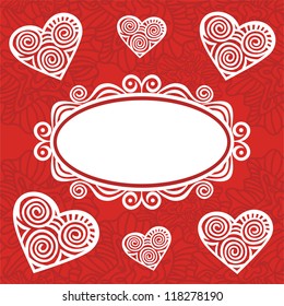 Romantic background hearts vector illustration