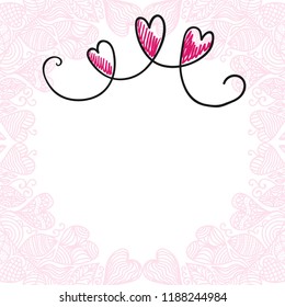 Romantic background with hearts. Vector illustration