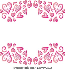 Romantic background of hearts. Vector illustration