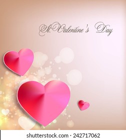 Romantic background with hearts. Vector illustration