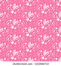 Romantic background with hearts, vector image