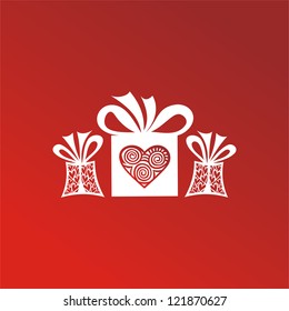 Romantic background love gift vector illustration