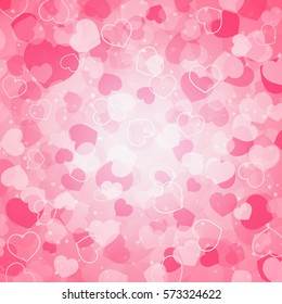 Romantic background with many hearts