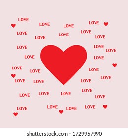 Romantic background, on a light background, heart, love vector illustration,
