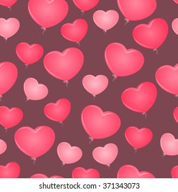 romantic background pattern seamless balloon in the shape of heart