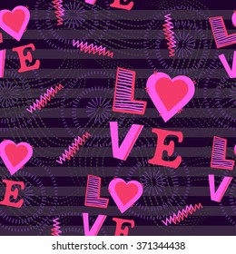 romantic background pattern seamless heart, love