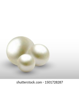 Romantic background with pearls, vector.