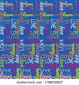 Antecedentes románticos. Diseño perfecto para afiches, tarjetas, textiles, páginas web.Patrón vector con letras LOVE.