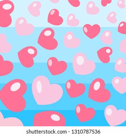 Romantic background of pink hearts