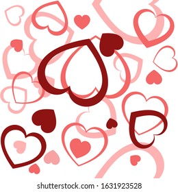 Romantic background of pink hearts. Valentine's Day Vector Illustration