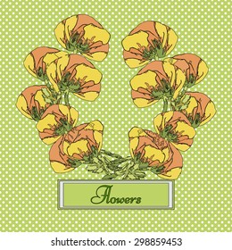 Romantic background with poppies for your text.