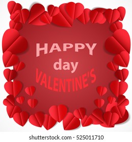 Romantic background with red hearts.The concept of Valentine's day