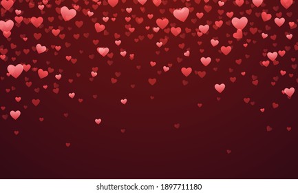 Romantic background for Valentines Day with hearts. Vector illustration with empty place for your text and design