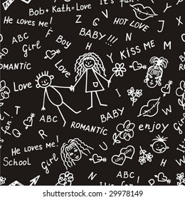  Romantic background. Vector. Seamless background.