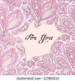 Romantic background with a vintage paisley pattern