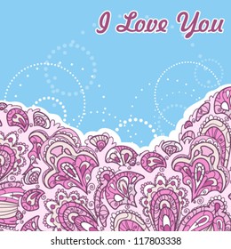 Romantic background with a vintage paisley pattern