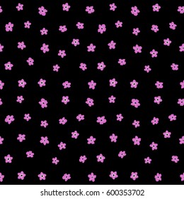 Romantic background for web pages, wedding invitations, textile, wallpaper. Seamless watercolor floral pattern in neutral and pink colors on a black backdrop.