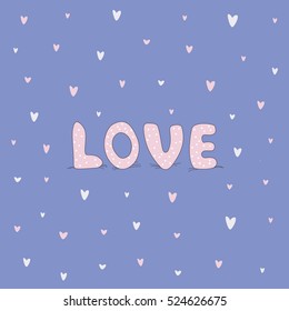 Romantic background for wedding, Valentine's Day. Vector illustration for your design. Flying heart. Love