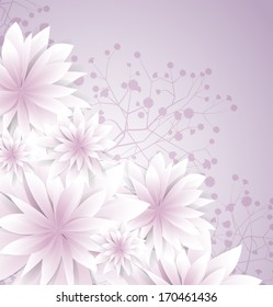 Romantic background with white flowers