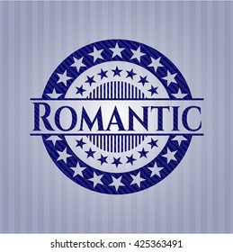 Romantic badge with jean texture