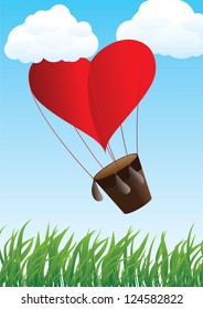 Romantic  balloon in the form of big heart