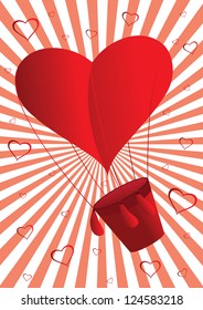 Romantic  balloon in the form of big heart