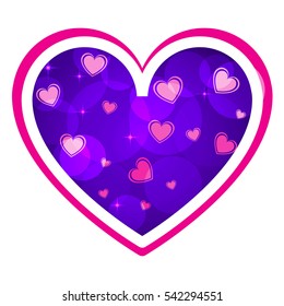 Romantic banner for St. Valentine's Day with hearts and a lettering. A concept of design of a poster for the websites. Lover greeting card. In flat style a vector.