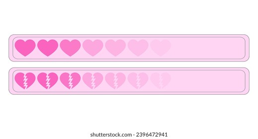 Romantic banner in the style of old computer aesthetic loading. Vector illustration. Y2k windows loading screen