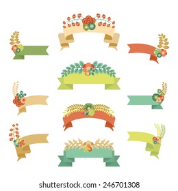 Romantic banners with flowers