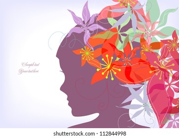 Romantic beauty flower on art background. Vector illustration