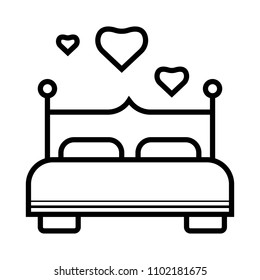Romantic bed icon.
