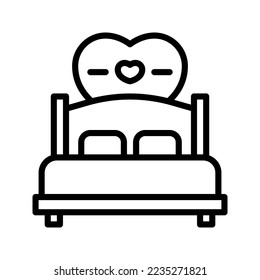 Romantic Bed icon vector illustration logo template isolated on white background