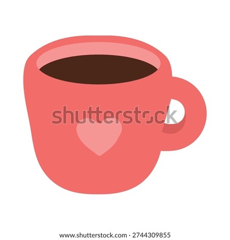 romantic beverage mug in soft pink tone featuring heart symbol representing love warmth and affection