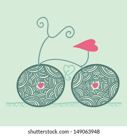 romantic bicycle with lacy graphic wheels