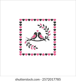 Romantic Bird Couple Silhouette with Pink Accents
Elegant Birds on a Branch Design for Wall Art
Stylized Love Birds with Modern Aesthetic
