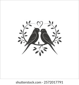 Romantic Bird Couple Silhouette with Pink Accents
Elegant Birds on a Branch Design for Wall Art
Stylized Love Birds with Modern Aesthetic
