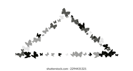 Romantic black butterflies abstract vector illustration. Spring cute moths. Detailed butterflies abstract fantasy wallpaper. Sensitive wings insects graphic design. Tropical creatures.