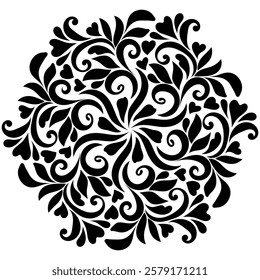 Romantic Black Floral Pattern-creating a sense of harmony and romance