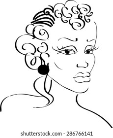 romantic black woman face,woman face silhouette