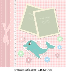 Romantic blue art hand drawing boy toy for invitation, greeting, album, children girl, happy birthday, label, postcard, wall, frame, gift, backdrop, kid card, design element with text vector eps 10