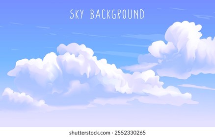 Romantic blue and purple sky background illustration