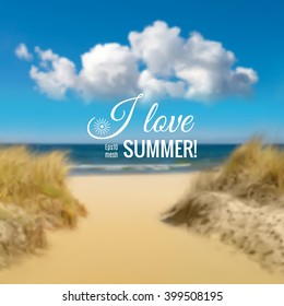 Romantic blurred background with seaside in Baltic Sea with space for your text