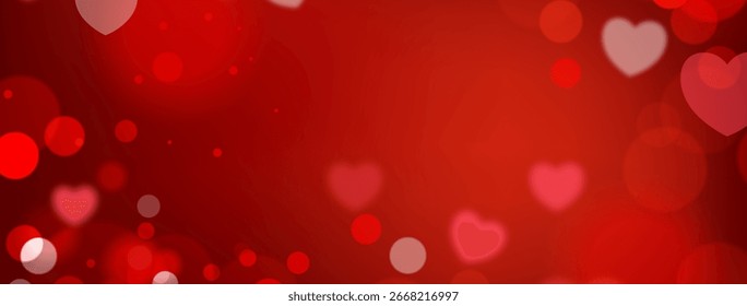 Fondo borroso romántico del día de San Valentín con iluminación etérea y efectos de enfoque suave para diseños de vacaciones premium