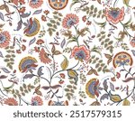 Romantic Boho floral pattern,  Persian pattern  Indian floral pattern, Vector Illustrasion ,Design for fashion , fabric, textile, wallpaper , wrapping and all prints