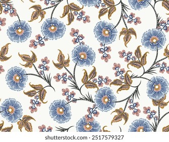 Romantic Boho floral pattern,  Persian pattern  Indian floral pattern, Vector Illustrasion ,Design for fashion , fabric, textile, wallpaper , wrapping and all prints