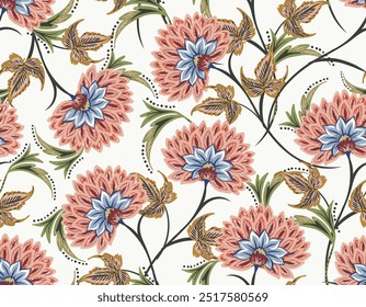 Romantic Boho floral pattern,  Persian pattern  Indian floral pattern, Vector Illustration ,Design for fashion , fabric, textile, wallpaper , wrapping and all prints