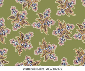 Motif romantique Boho floral, Motif persan motif floral indien, Illustration vectorielle, Conception pour la mode, tissu, fond d'écran, enveloppement et toutes les impressions