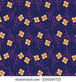 Motif romantique Boho floral, Motif persan motif floral indien, Illustration d'Image vectorielle, Conception pour la mode, tissu, fond d'écran, emballage et toutes les impressions