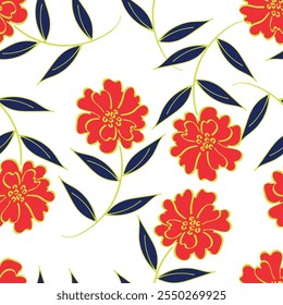 Motif romantique Boho floral, Motif persan motif floral indien, Illustration d'Image vectorielle, Conception pour la mode, tissu, fond d'écran, emballage et toutes les impressions