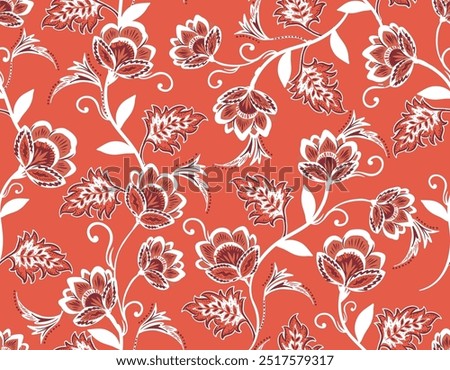Romantic Boho floral pattern,  Persian pattern  Indian floral pattern, Vector Illustrasion ,Design for fashion , fabric, textile, wallpaper , wrapping and all prints